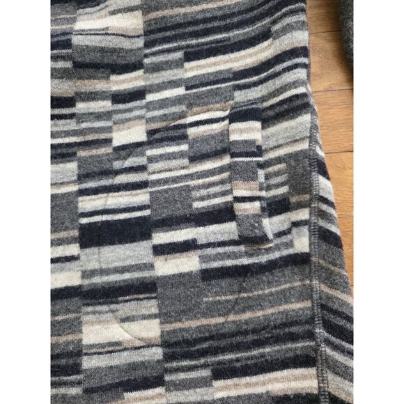 Peruvian Connection Open Face Alpaca Sweater Gray Tan Asymmetrical XL A001072 - Picture 4 of 11